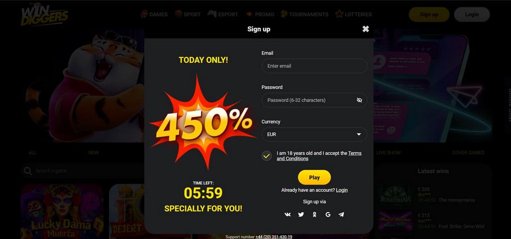 Win Diggers Gambling Establishment Login